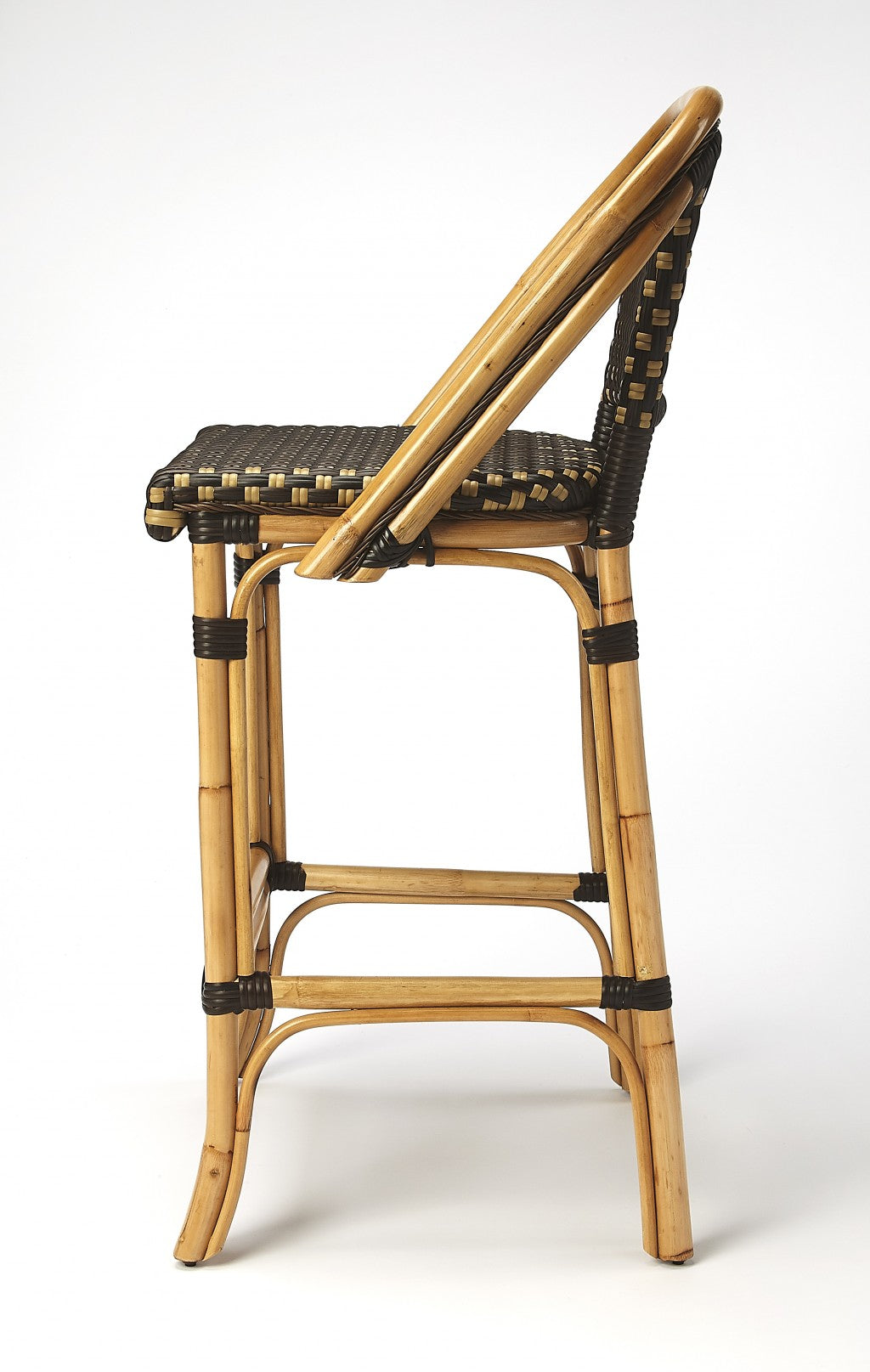 41" Brown And Natural Bar Chair