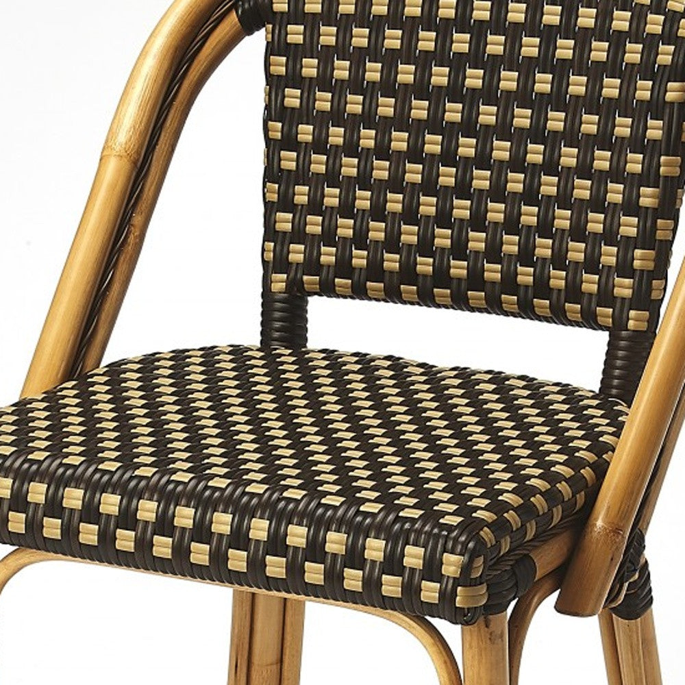 41" Brown And Natural Bar Chair