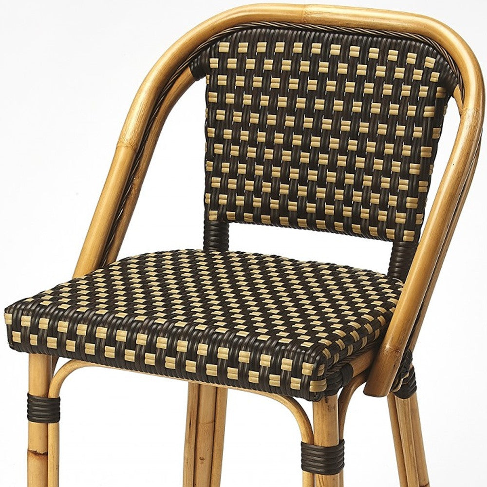41" Brown And Natural Bar Chair