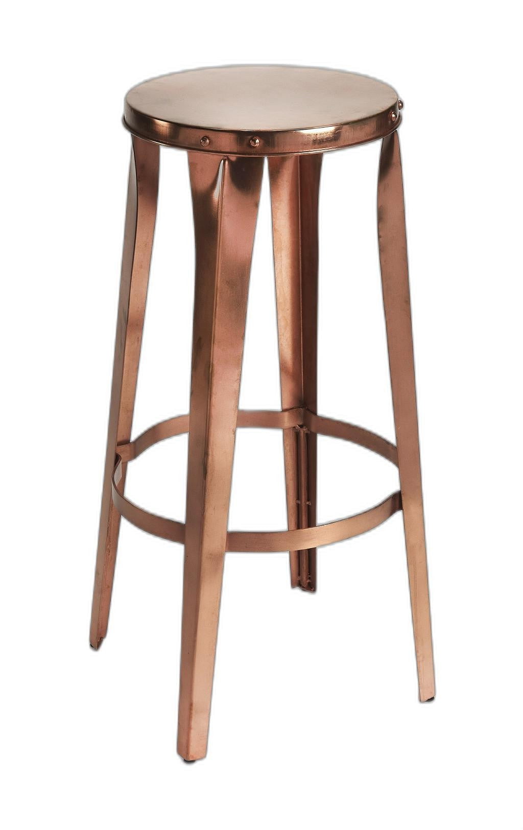30" Copper Backless Bar height Bar Chair With Footrest