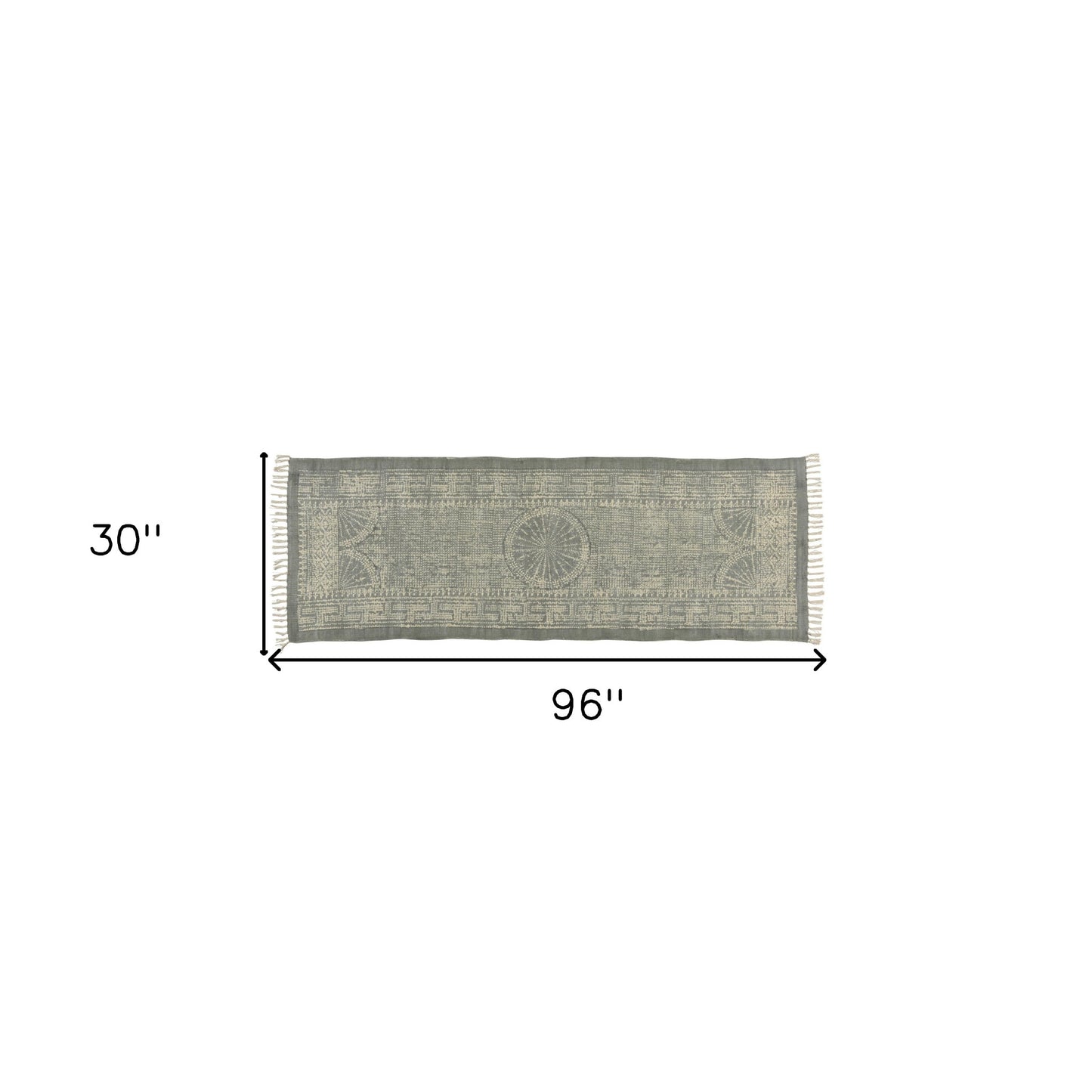 4’ X 6’ Sky Gray Distressed Medallion Area Rug