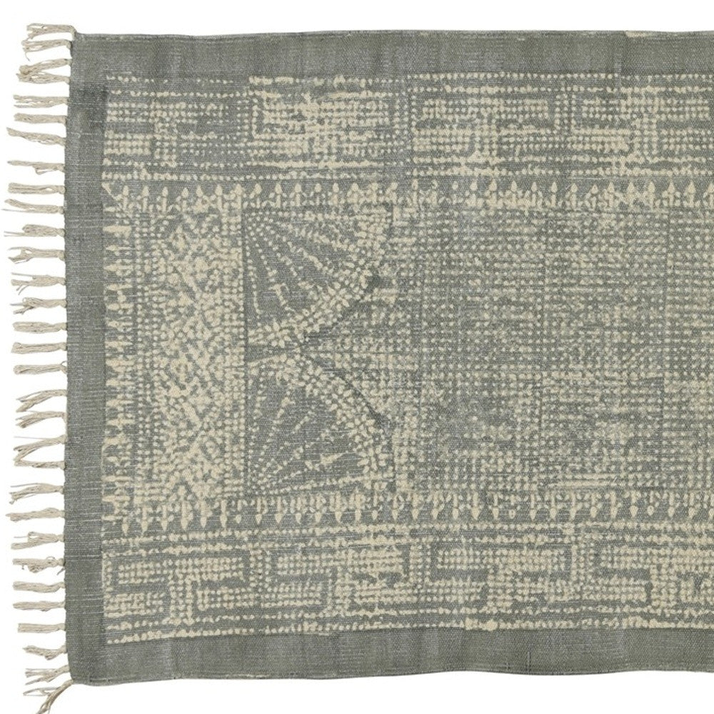 4’ X 6’ Sky Gray Distressed Medallion Area Rug