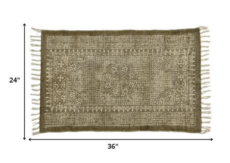 8' X 10' Putty Distressed Medallion Area Rug