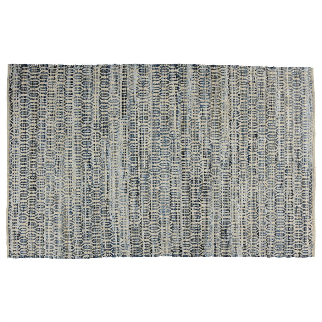 3' X 8' Blue And Gray Ogee Runner Rug