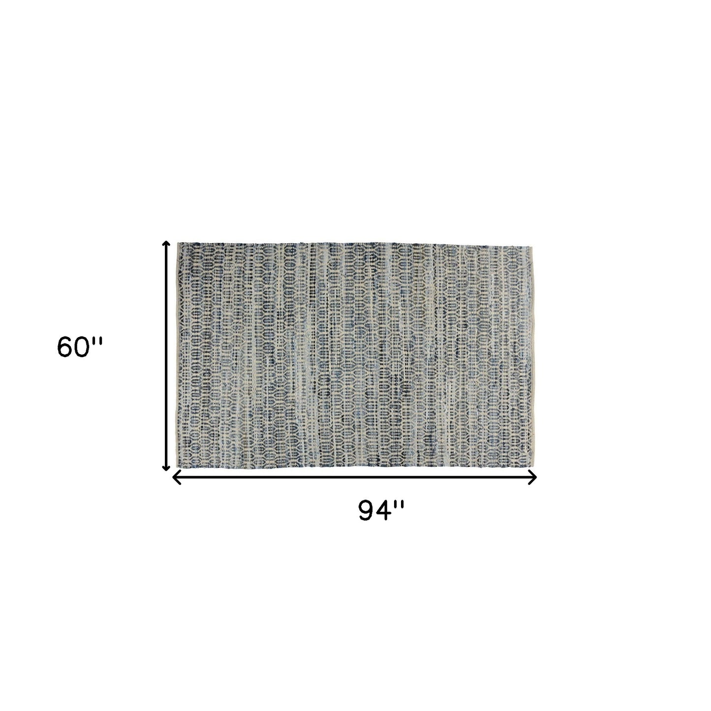 3' X 8' Blue And Gray Ogee Runner Rug