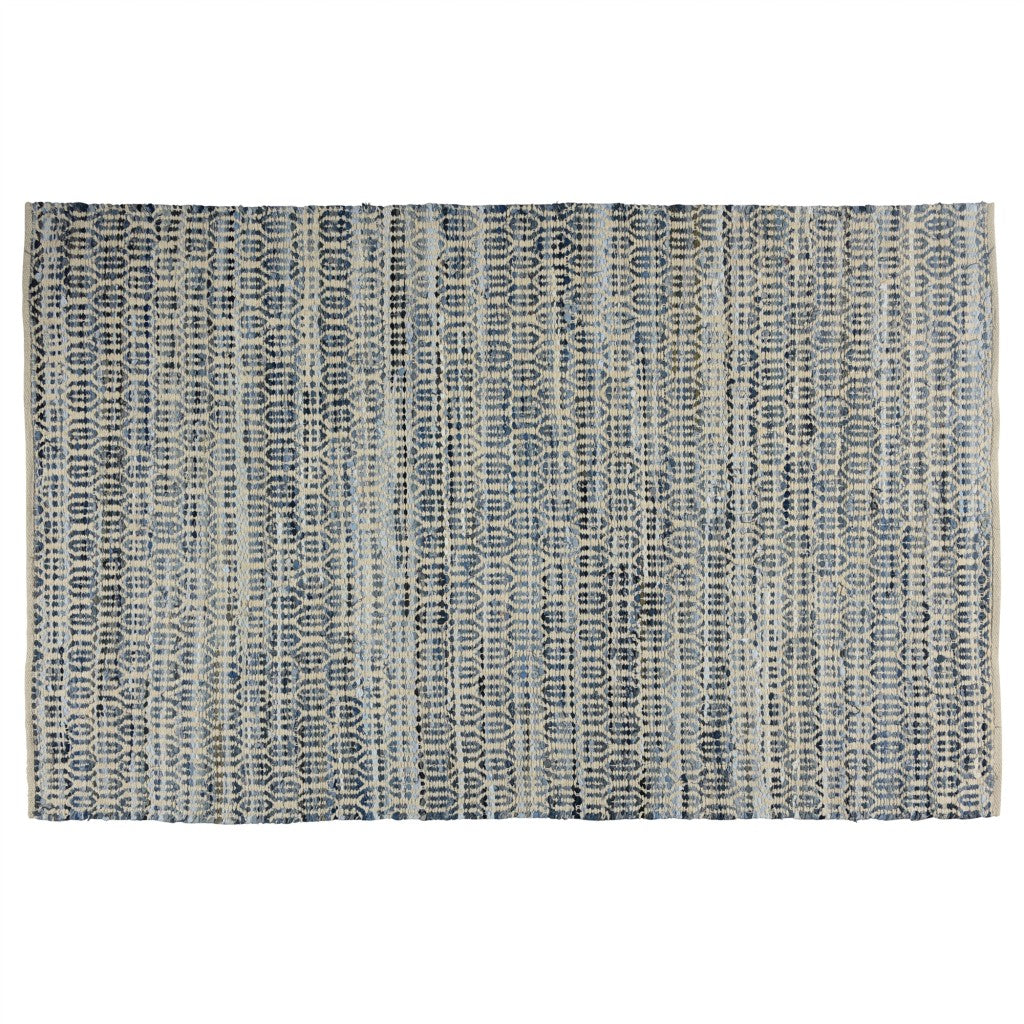 3' X 8' Blue And Gray Ogee Runner Rug