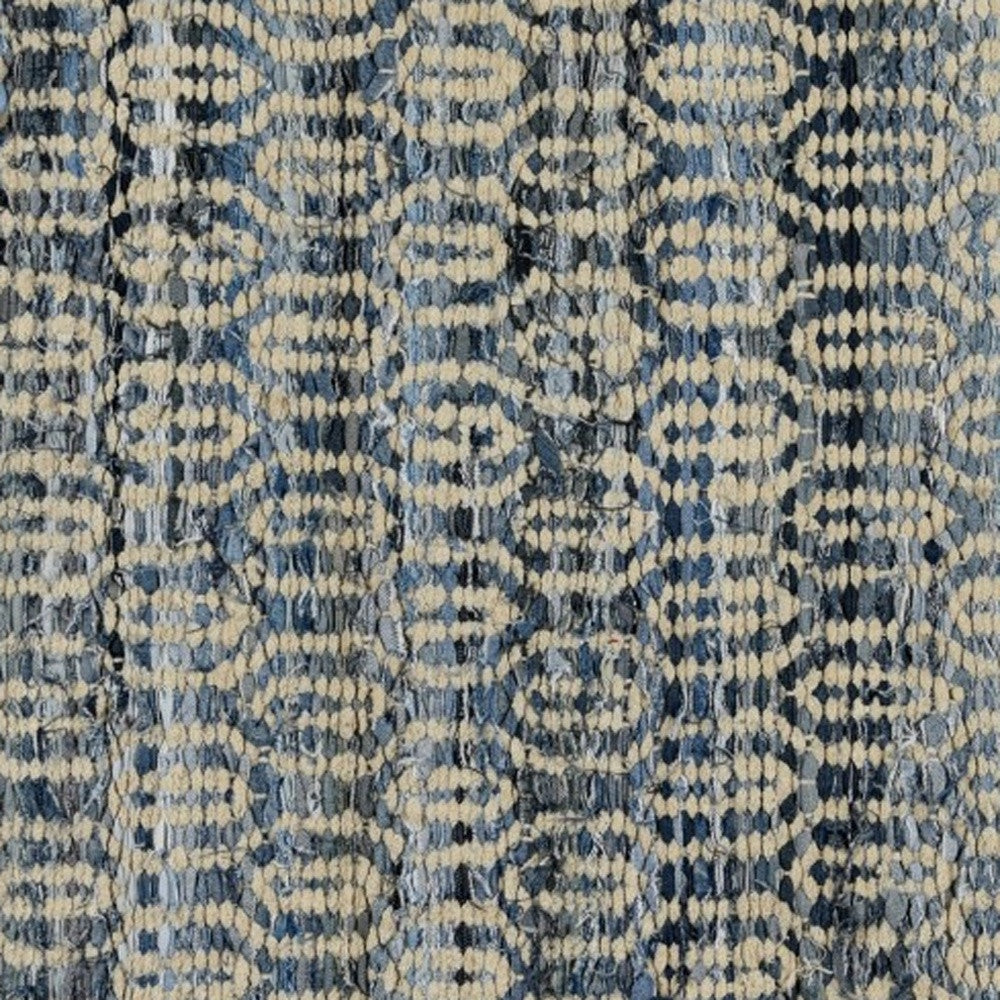 3' X 8' Blue And Gray Ogee Runner Rug