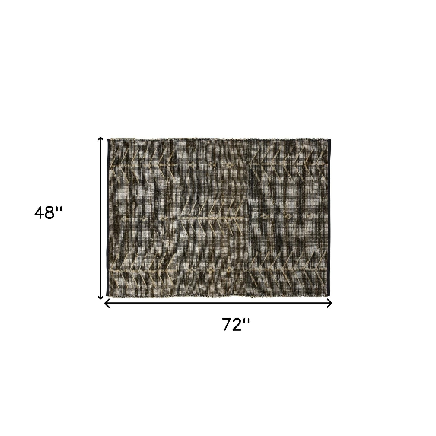 2' X 3' Black Distressed Tribal Scatter Rug