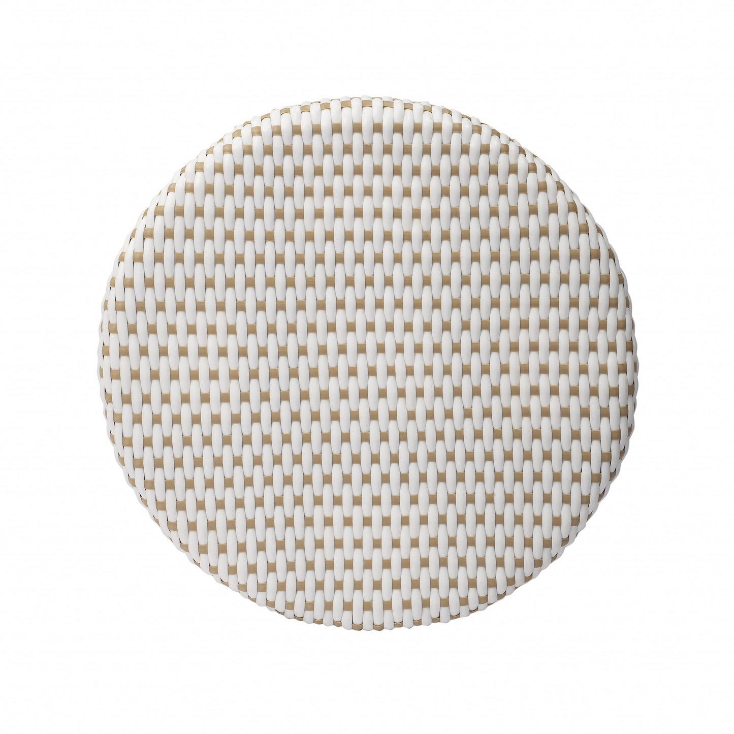 Beige And White Rattan Counter Stool