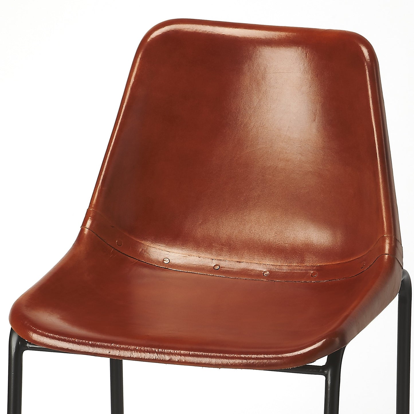 42" Brown And Black Iron Bar Chair With Footrest