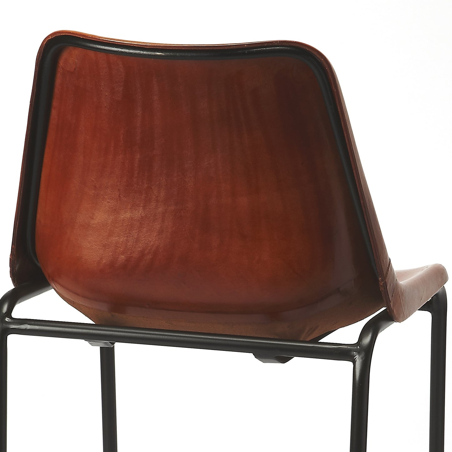 42" Brown And Black Iron Bar Chair With Footrest