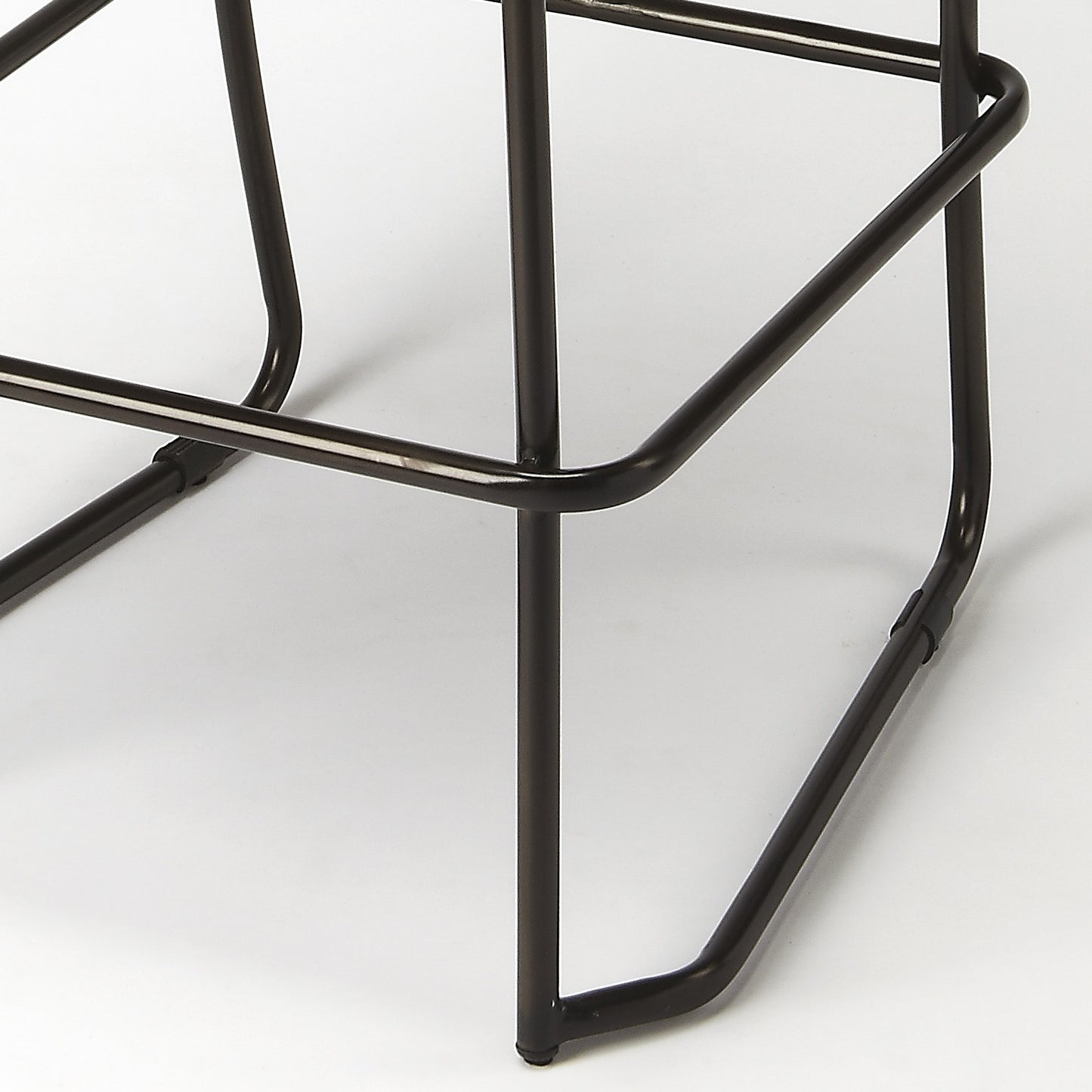46" Brown And Black Iron Bar Chair With Footrest