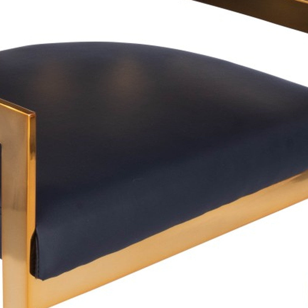 28" Black And Gold Low back Counter Height Bar Chair With Footrest
