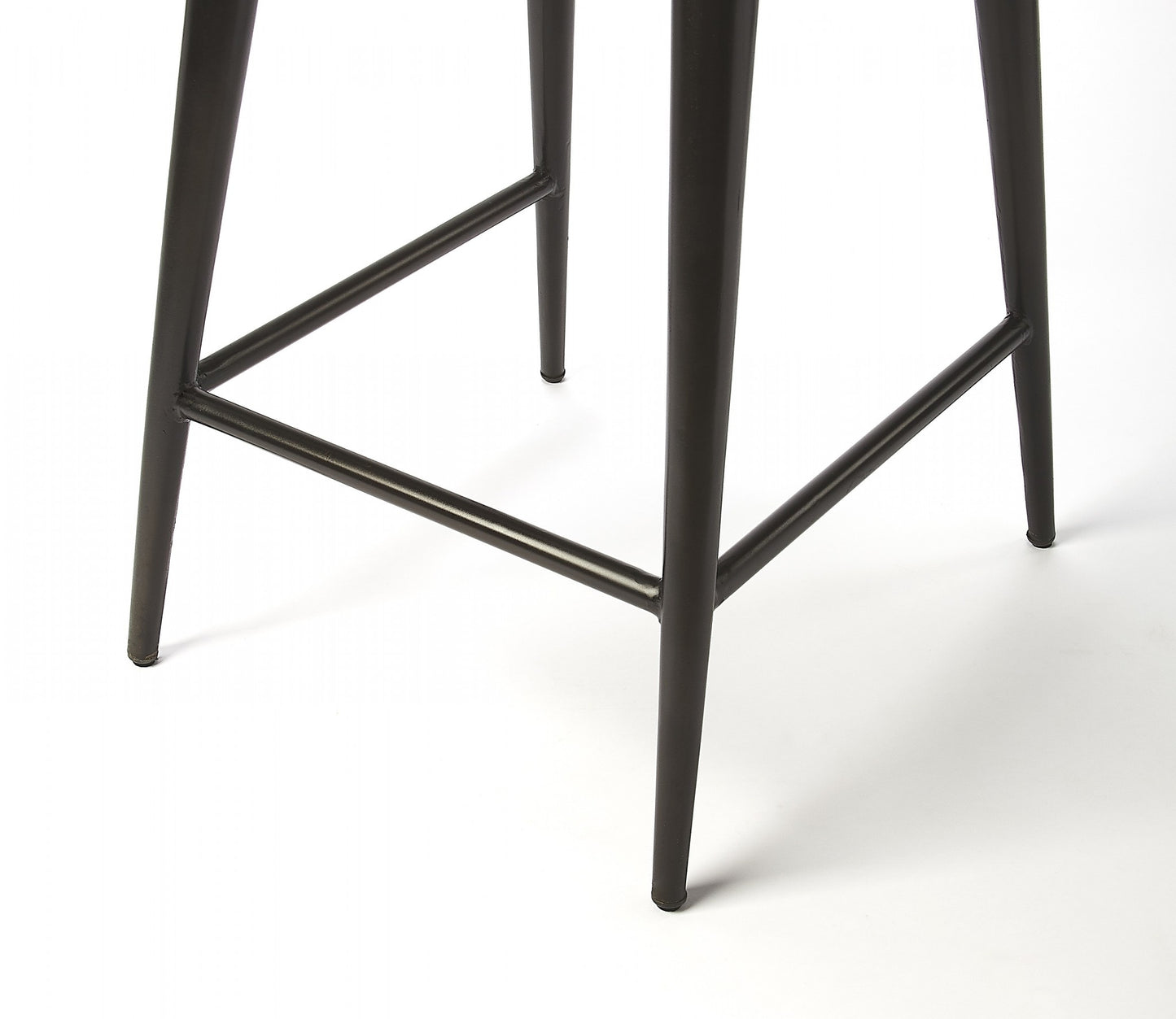 39" Brown And Black Bar Chair With Footrest