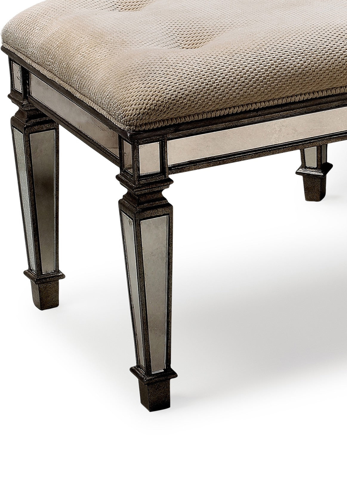 25" Chocolate And Ivory Upholstered 100% Cotton Bedroom Bench