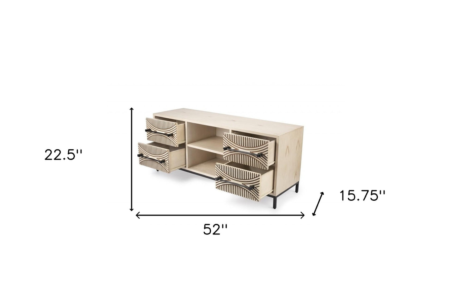 52" Brown Wood And Manufactured Cabinet Enclosed Storage TV Stand