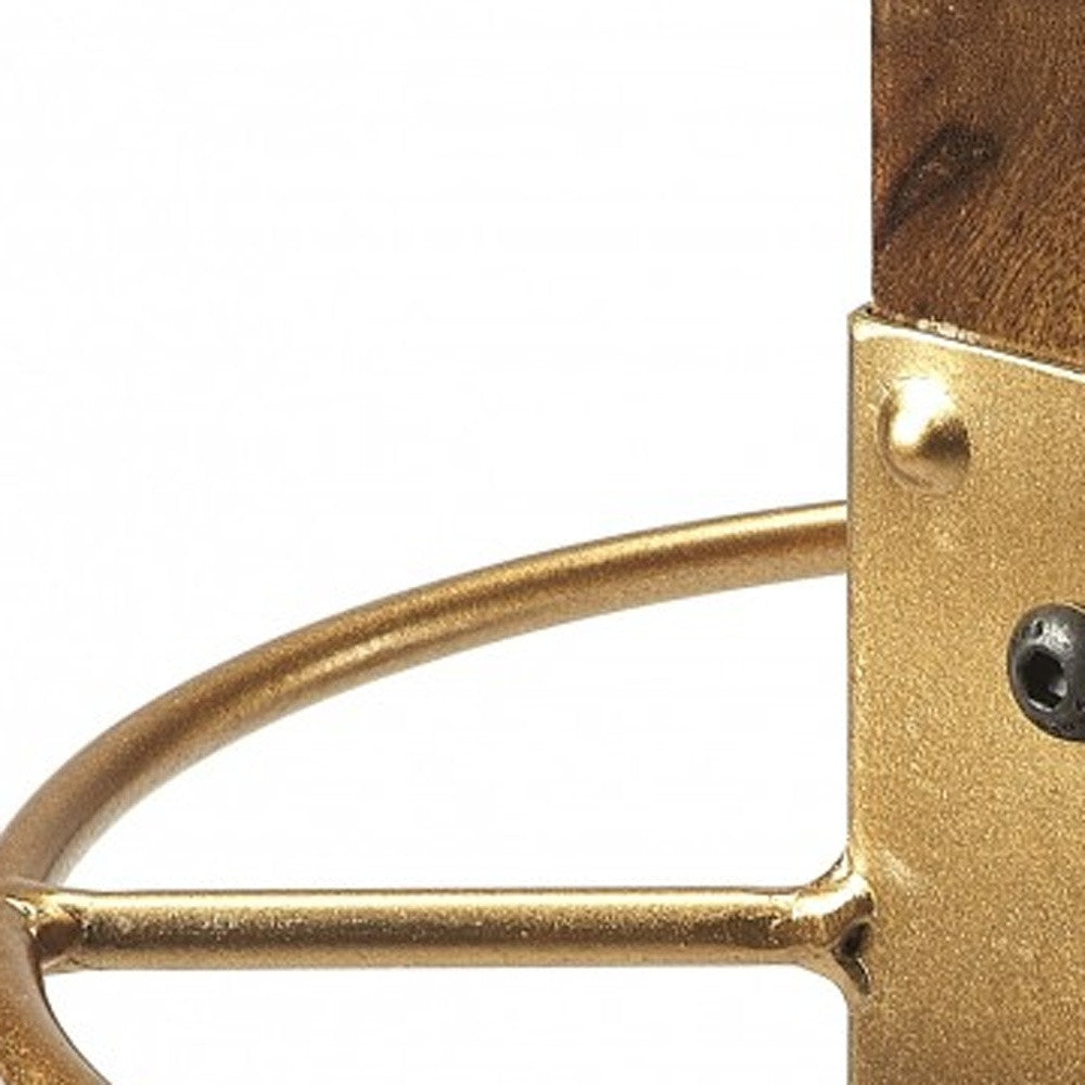 Logan Square Wood & Antique Gold Coat Rack Tree