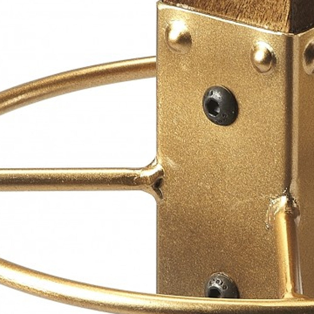 Logan Square Wood & Antique Gold Coat Rack Tree