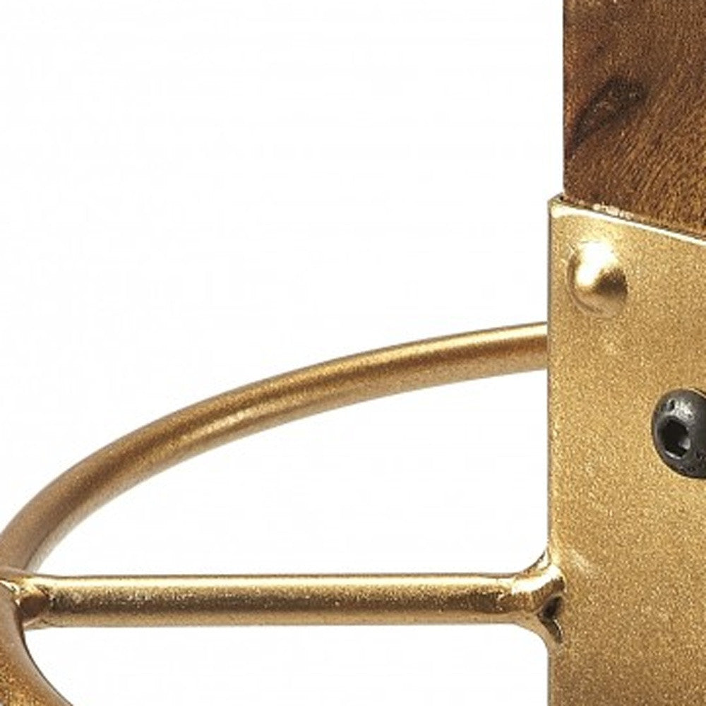 Logan Square Wood & Antique Gold Coat Rack Tree
