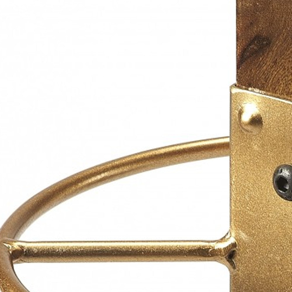 Logan Square Wood & Antique Gold Coat Rack Tree