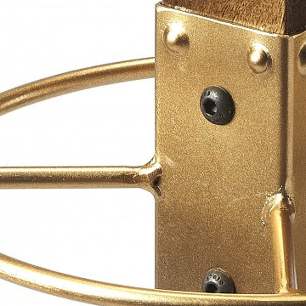 Logan Square Wood & Antique Gold Coat Rack Tree