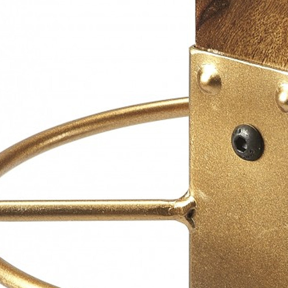 Logan Square Wood & Antique Gold Coat Rack Tree