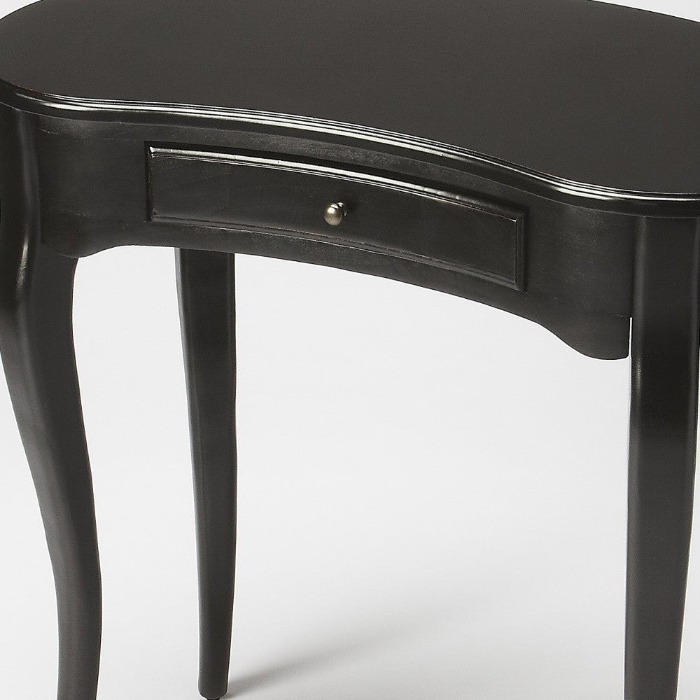 32" Black Poplar Wood Writing Desk