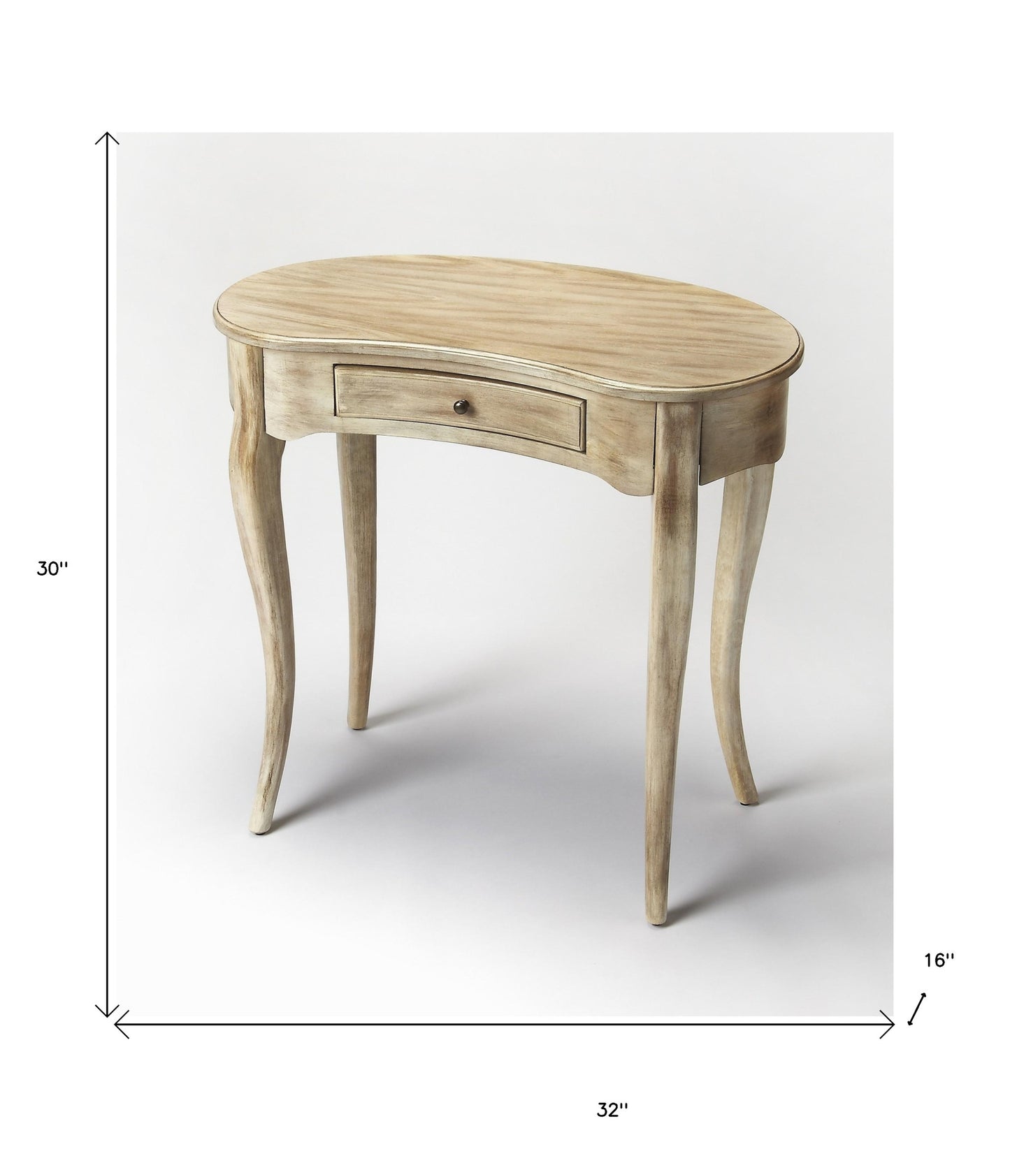 32" Brown Poplar Wood Writing Desk