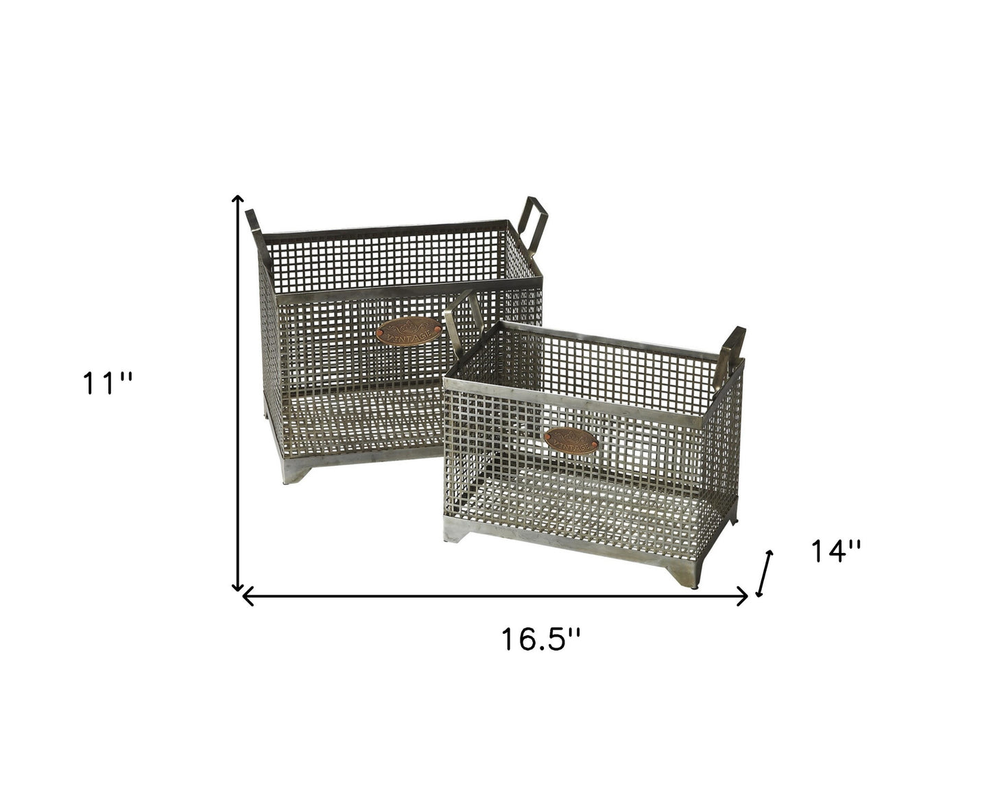 Set Of 2 Iron Storage Baskets