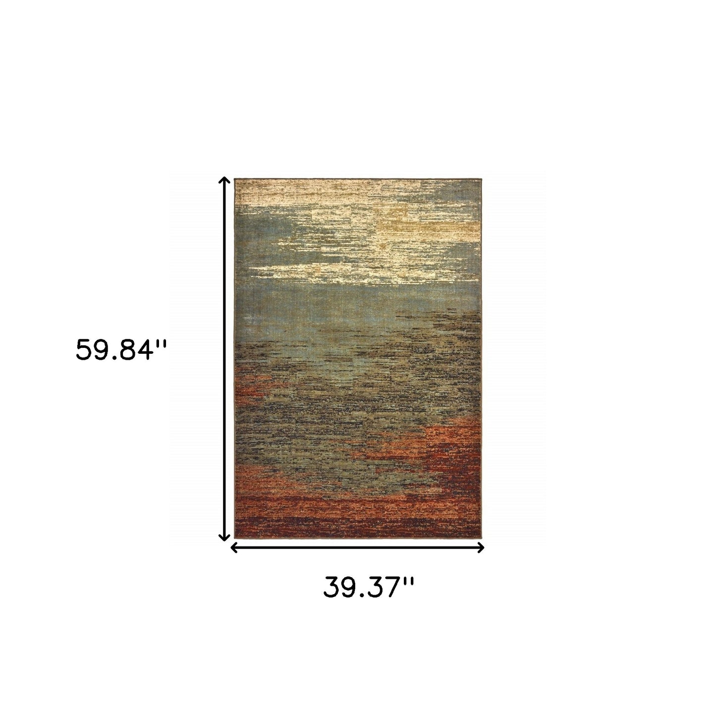 5’X7’ Blue And Brown Distressed Area Rug