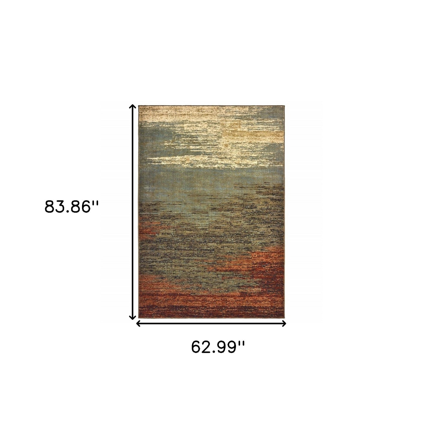 5’X7’ Blue And Brown Distressed Area Rug