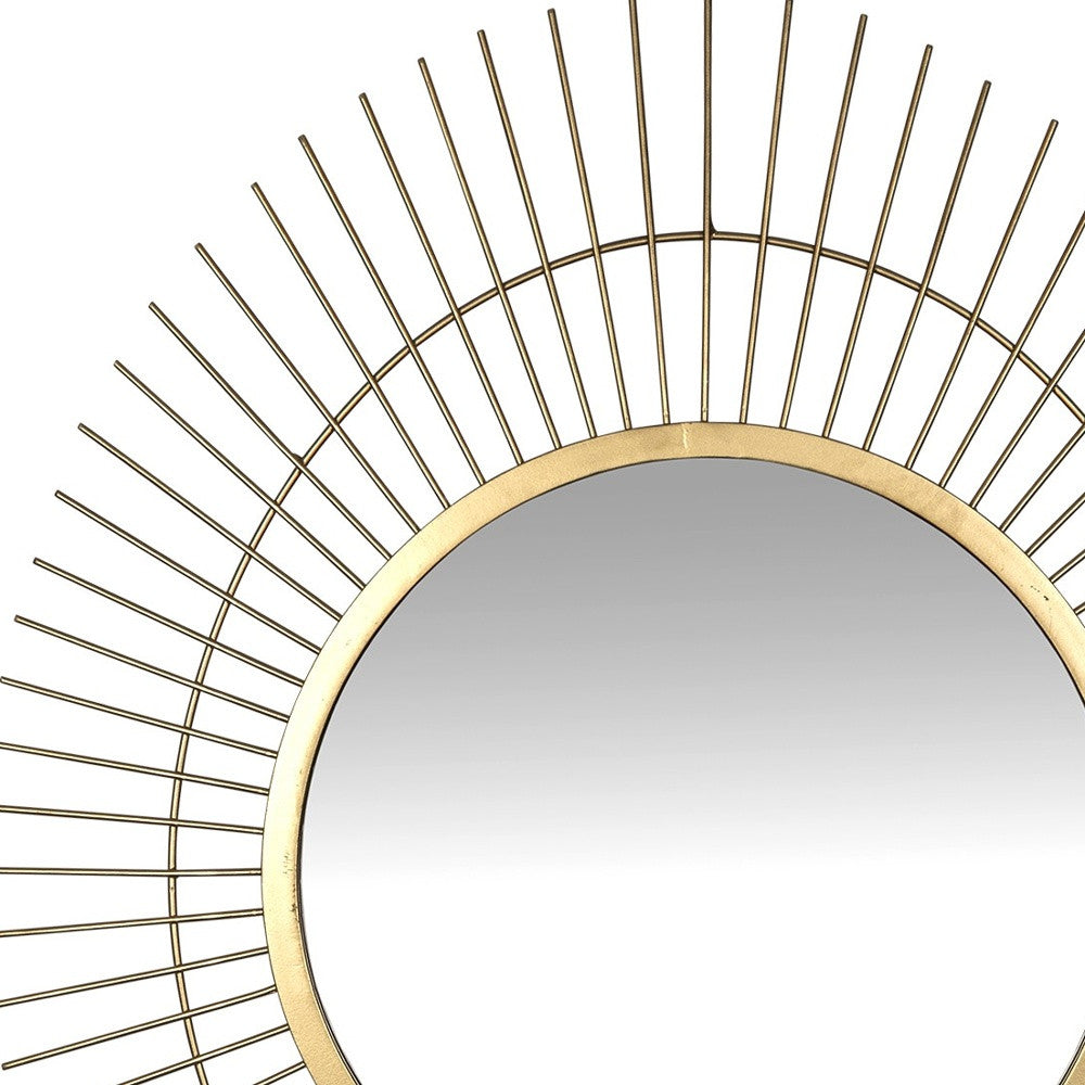 Gold Metal Spiked Wall Mirror