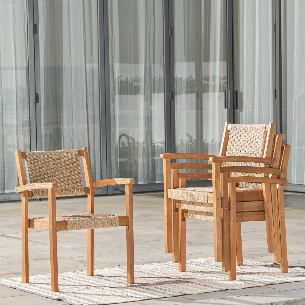 Set Of Two Woven Dining Chairs