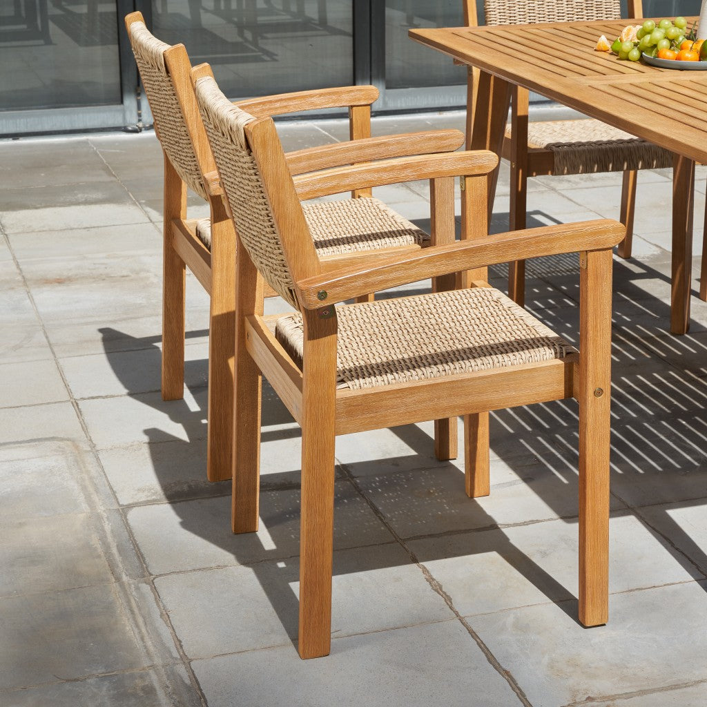 Set Of Two Woven Dining Chairs