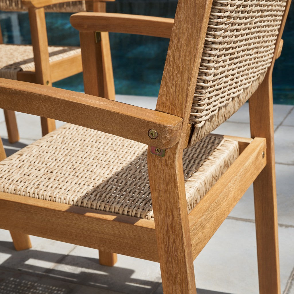 Set Of Two Woven Dining Chairs