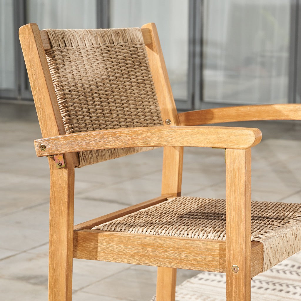 Set Of Two Woven Dining Chairs