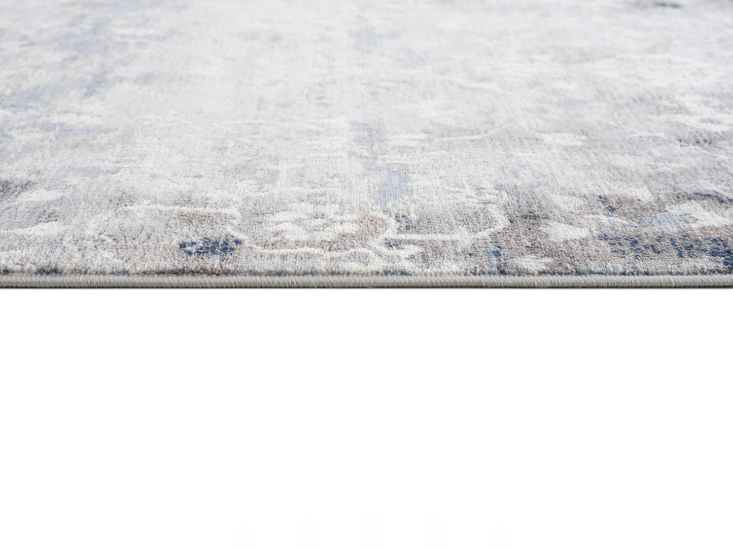 4’ X 6’ Navy And Beige Distressed Vines Area Rug