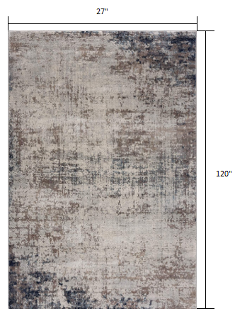 2’ X 3’ Navy Blue Distressed Striations Scatter Rug