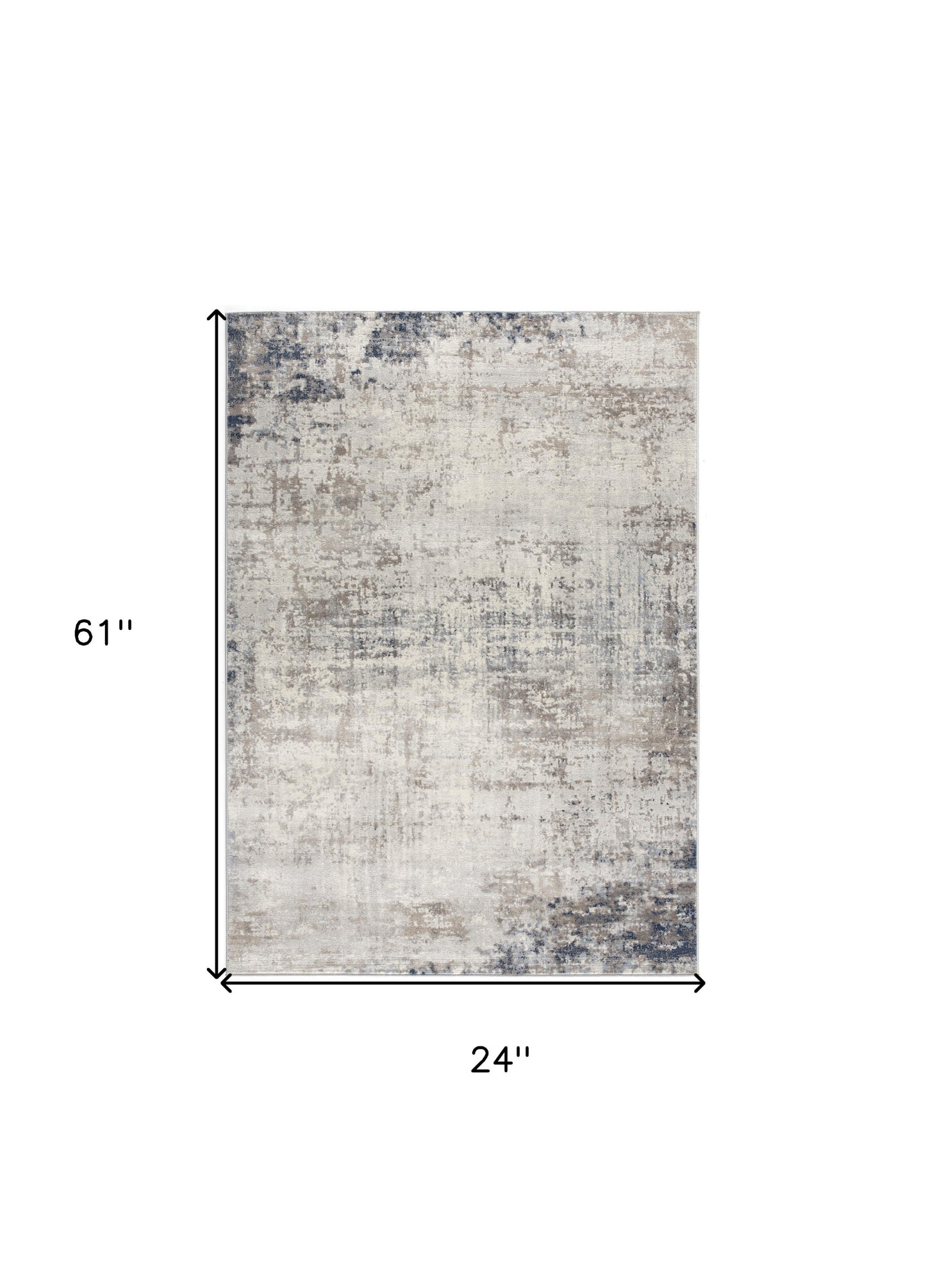 2’ X 3’ Navy Blue Distressed Striations Scatter Rug
