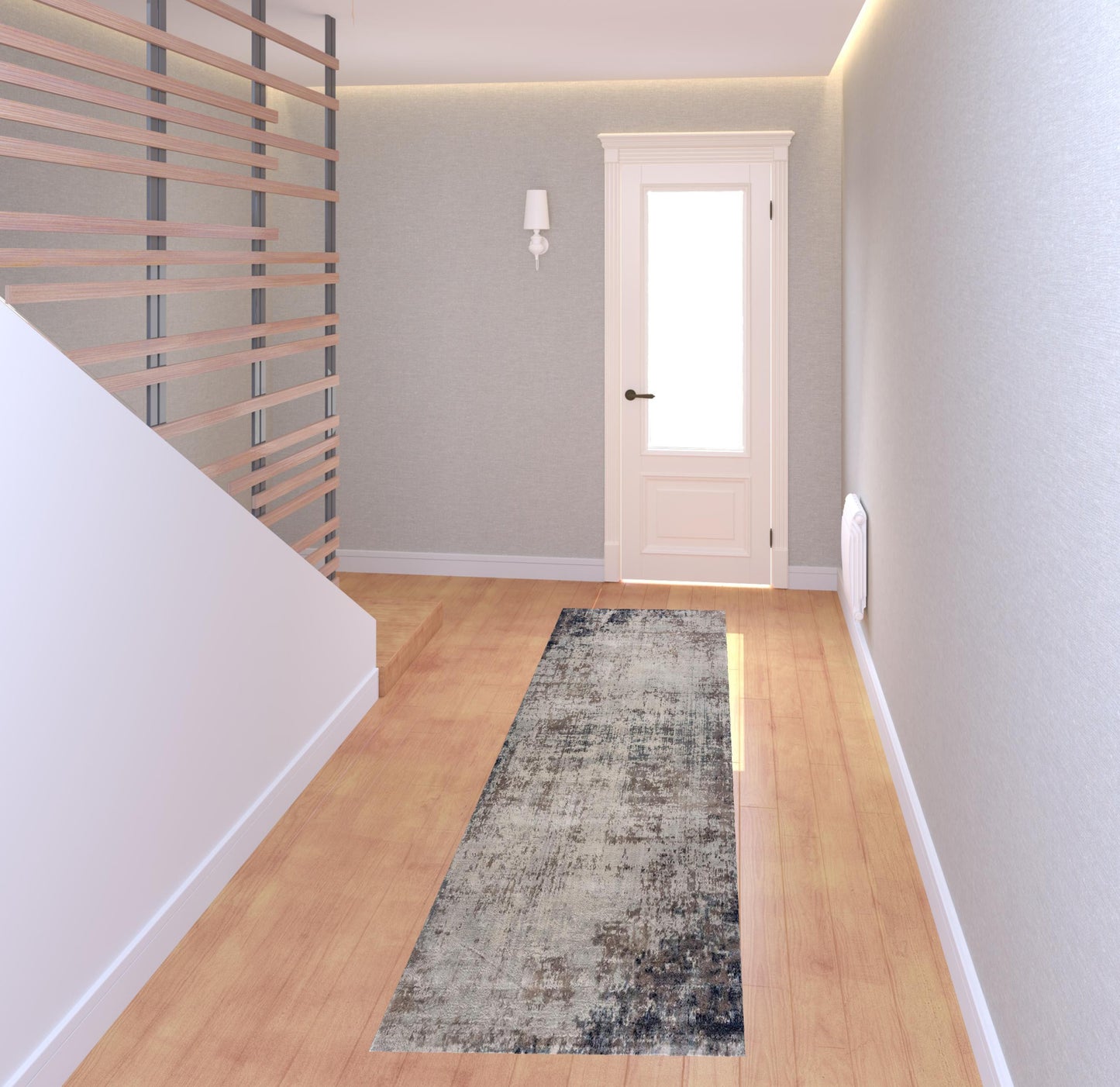 2’ X 3’ Navy Blue Distressed Striations Scatter Rug