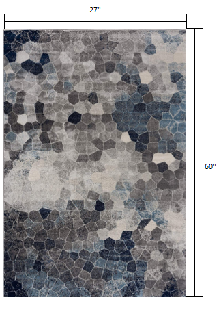 8’ X 11’ Navy Blue Cobblestone Pattern Area Rug