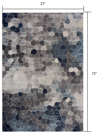 8’ X 11’ Navy Blue Cobblestone Pattern Area Rug