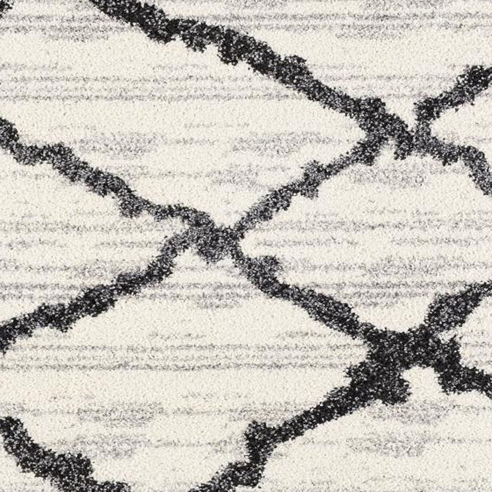 5’ X 8’ Gray And Black Modern Abstract Area Rug