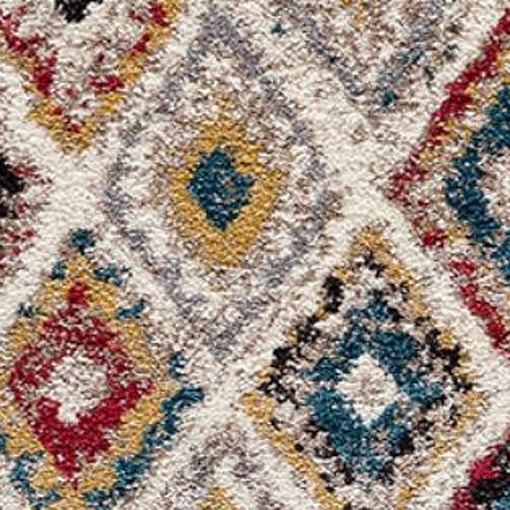 8' X 11' Cream Southwestern Area Rug