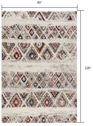 8' X 11' Cream Southwestern Area Rug