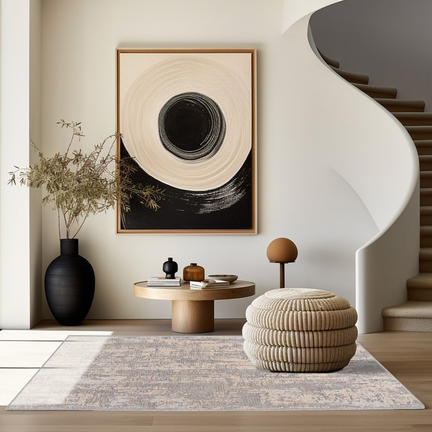 5' X 8' Grey Abstract Area Rug