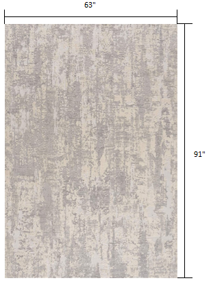 5' X 8' Grey Abstract Area Rug