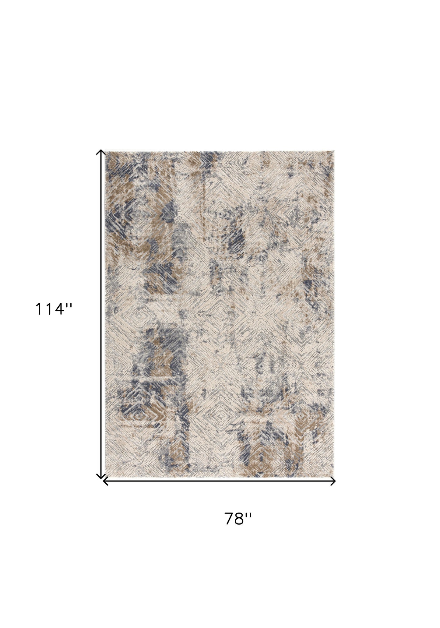 5’ X 8’ Ivory And Beige Abstract Diamonds Area Rug