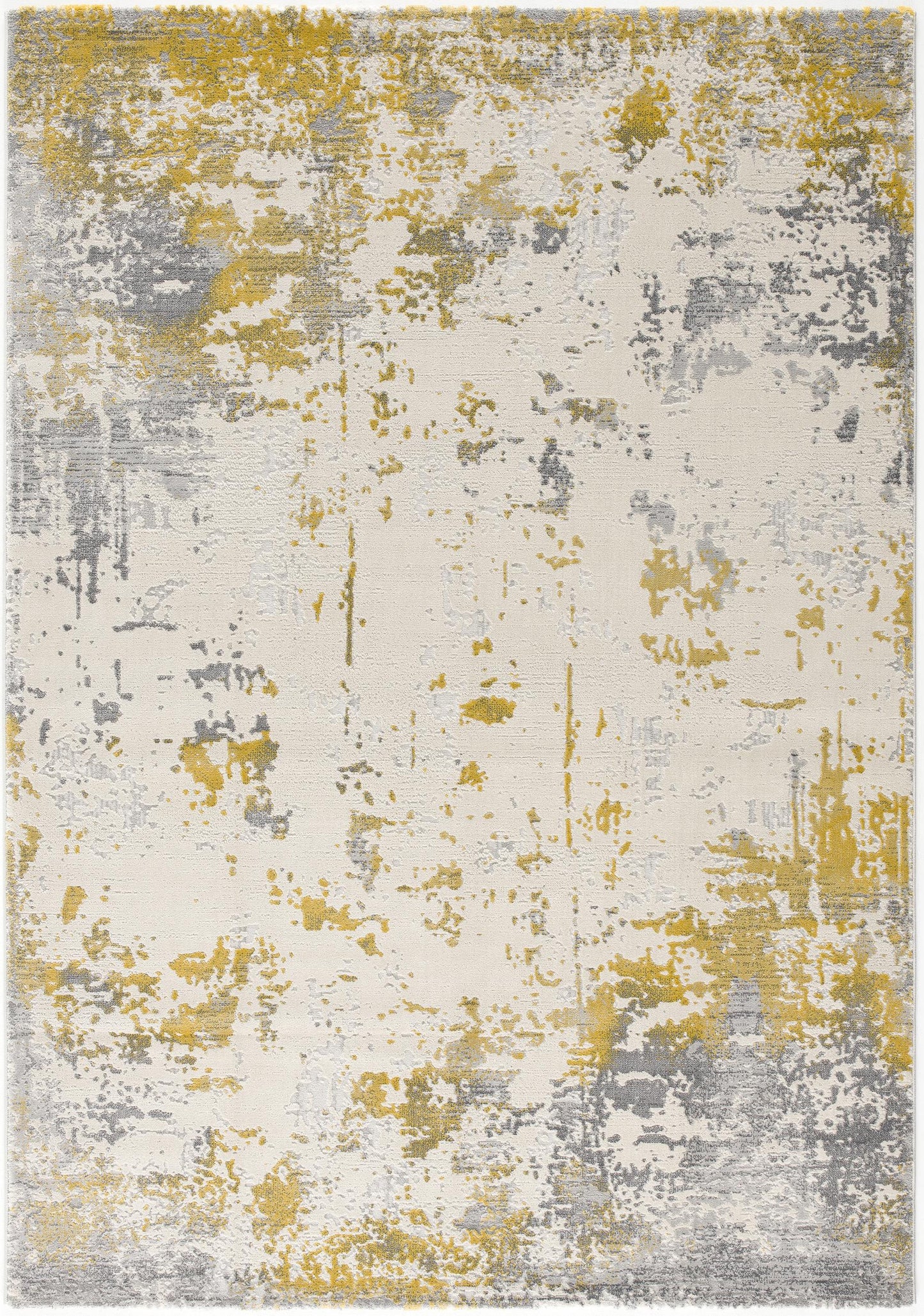 6' X 9' Gold Abstract Dhurrie Area Rug