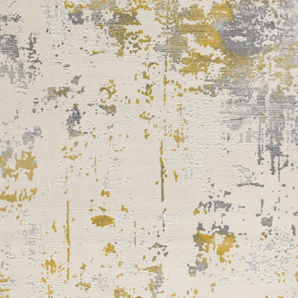 6' X 9' Gold Abstract Dhurrie Area Rug